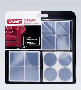 Подкладки п/мебель,16 шт.,38х38, d38, тефлон, 16TS