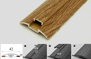 Порог с монтажным каналом 42мм*1,8 м, 211 Дуб рустик